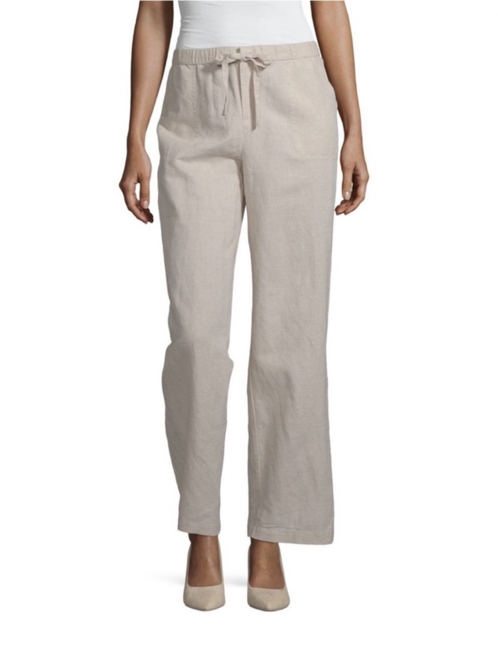 NWT (Liz Claiborne)Cream Linen Blend Drawstring Waist
Wide Leg Pants Size XL - Picture 3 of 17